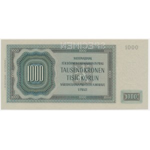 Bohemia & Moravia, 1000 Korun 1940 - Ea - II issue - SPECIMEN -