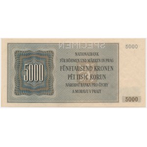Bohemia & Moravia, 5.000 Korun 1944 - SPECIMEN -