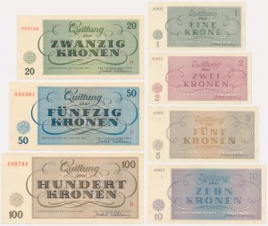 Czechoslovakia (Theresienstadt Ghetto), full set 1-100 Kronen 1943 (7 pcs.)