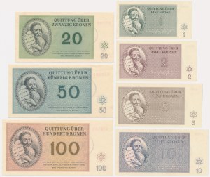 Czechoslovakia (Theresienstadt Ghetto), full set 1-100 Kronen 1943 (7 pcs.)