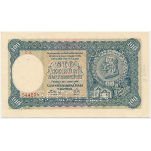 Slovakia, 100 Korun 1940 - II issue - SPECIMEN -