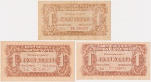 Tschechoslowakei, 1 Krone 1944 - MODELLE und OBJEKTE (3 Stk.)