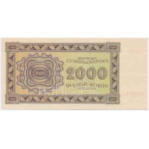 Cecoslovacchia, 2.000 corone 1945 - MODELLO -.