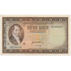 Czechoslovakia, 500 Korun (1945) - SPECIMEN -