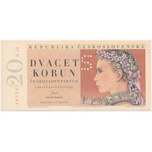Czechoslovakia, 20 Korun 1949 - SPECIMEN -