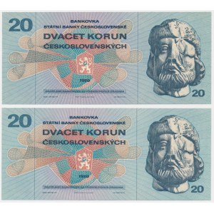 Československo, 20 korún 1970 (2 ks)