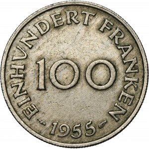Germany, Saar, French Protectorate, 100 Franken Paris 1955