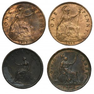 Set, Great Britain, 1 Penny (4 pcs)
