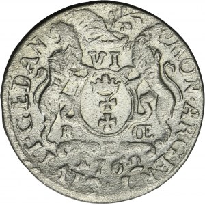 Augustus III of Poland, 6 Groschen Danzig 1762 REOE