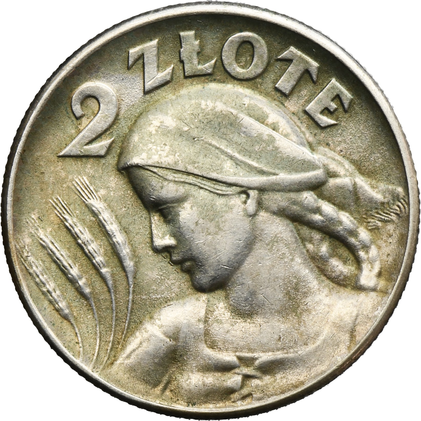 Kobieta i kłosy, 2 złote Filadelfia 1925 - bez kropki po dacie - インターネット オークション / オンライン入札 - 価格 - OneBid