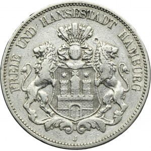 Germany, City of Hamburg, 5 Mark 1876 J