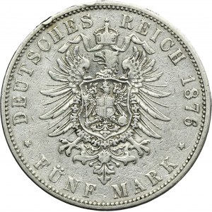 Germany, City of Hamburg, 5 Mark 1876 J
