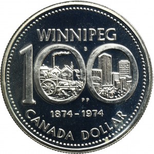 Canada, Elizabeth II, 1 Ottawa Dollar 1974 - Winnipeg Centennial