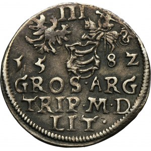 Stephen Bathory, 3 Groschen Vilnius 1582 - L/LIT