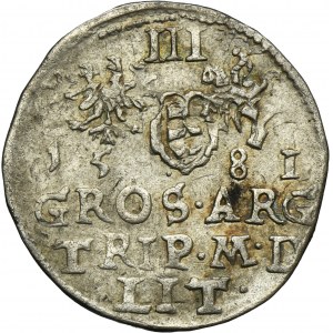 Stephen Bathory, 3 Groschen Vilnius 1581