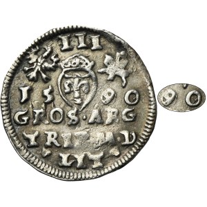 Sigismund III Vasa, Trojak Vilnius 1590 - ROTH, Interpunktion des Datums