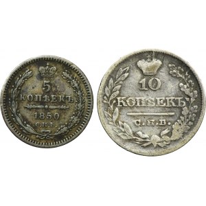 Set, Russia, Alexander I and Nicholas I, 5 Kopeck and 10 Kopeck (2 pcs.)