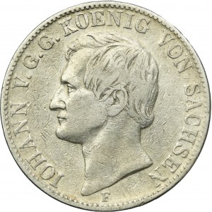 Germany, Saxony, Johann V, Thaler Dresden 1858 F