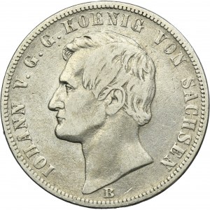 Germany, Saxony, Johann V, Thaler Dresden 1866 B