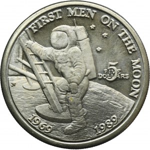 Marshall Islands, 5 Dollars 1989 - First Man on the Moon