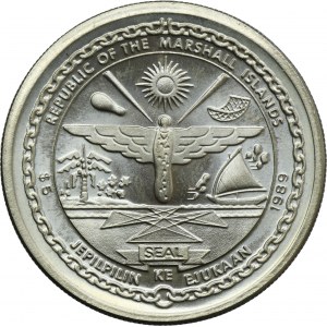 Marshall Islands, 5 Dollars 1989 - First Man on the Moon