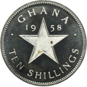 Ghana, Elizabeth II, 10 Shillings London 1958 - Ghana Independence