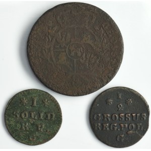 Set, Poniatowski, Schilling, 1/2 Groschen and 3 Groschen (3 pcs.)