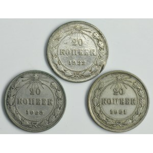 Set, Russia, RFSRR, 20 Kopeck 1921-1923 (3 pcs.)