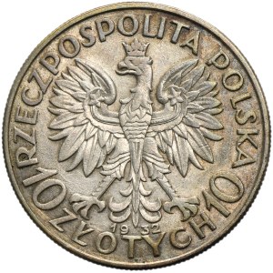 Głowa Kobiety, 10 złotych Londyn 1932