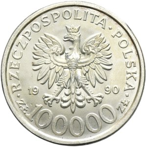 100,000 PLN 1990 Solidarity - TYPE B