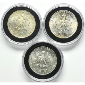 Zestaw, 10.000 złotych 1987 Jan Paweł II (3 szt.)