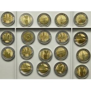 Zestaw, 5 złotych 2014-2018 (19 szt.)