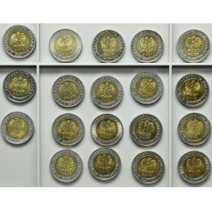 Zestaw, 5 złotych 2014-2018 (19 szt.)