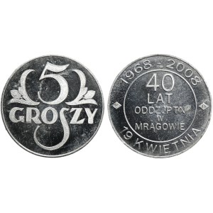 Set, Token of 40 Years of the Branch of PTN in Mrągowo 2008 (2 pcs.).