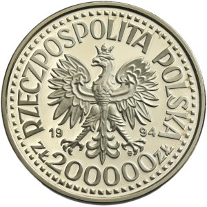 PRÓBA NIKIEL, 200.000 złotych 1994 Zygmunt I Stary - popiersie