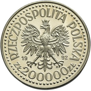 PRÓBA NIKIEL, 200.000 złotych 1992 Władysław III Warneńczyk - duże popiersie