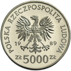 PRÓBA NIKIEL, 5.000 złotych 1989 Władysław II Jagiełło - półpostać
