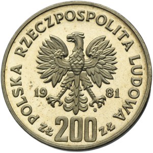 PRÓBA NIKIEL, 200 złotych 1981 Władysław I Herman - popiersie