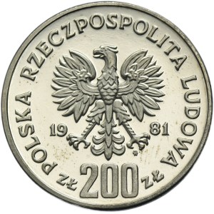 PRÓBA NIKIEL, 200 złotych 1981 Bolesław II Śmiały - popiersie