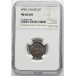 Freie Stadt Danzig, 2 Fenigi 1926 - NGC MS63 BN