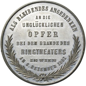 Rakúsko, medaila obete požiaru Ringtheateru vo Viedni 1881