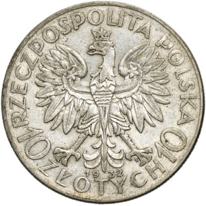 Hlava ženy, 10 zlotých Varšava 1932