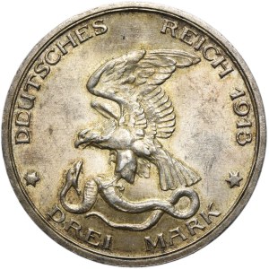 Germany, Kingdom of Prussia, Wilhelm II, 3 Mark Berlin 1913 A