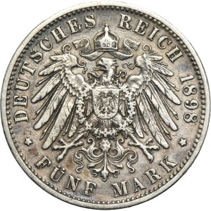 Germany, Bavaria, Otto, 5 Mark Munich 1898 D
