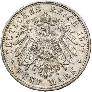 Germany, Prussia Kingdom, Wilhelm II, 5 Mark Berlin 1907 A