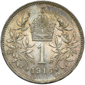 Austria, Franz Joseph I, 1 Corona Wien 1916