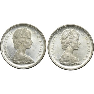 Set, Canada, Elizabeth II, 1 Dollar Ottawa 1966 (2 pcs.)