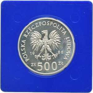 500 zloty 1986 Environmental Protection Owl with youngsters