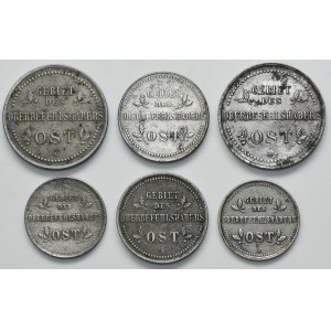 Set, Ost, 1-3 kopeck 1916 (6 pcs.)