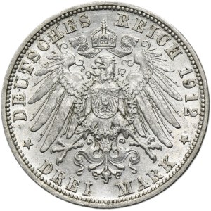 Germany, Bavaria, Otto, 3 Mark Munich 1912 D